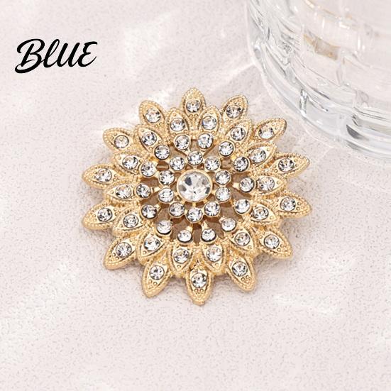 Sunflower Brooch Pin Sparkling Rhinestone Brooch Golden Plated Floral Lapel Women Flower Accessory Pin Dainty Clothing Jewelry for Girls Fashion