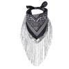 Cowgirl Bandanas Sequin Bachelorette Bandanas Disco Fashion Neckerchief Bandanas Cowgirl Bachelorette Fringe Bandanas