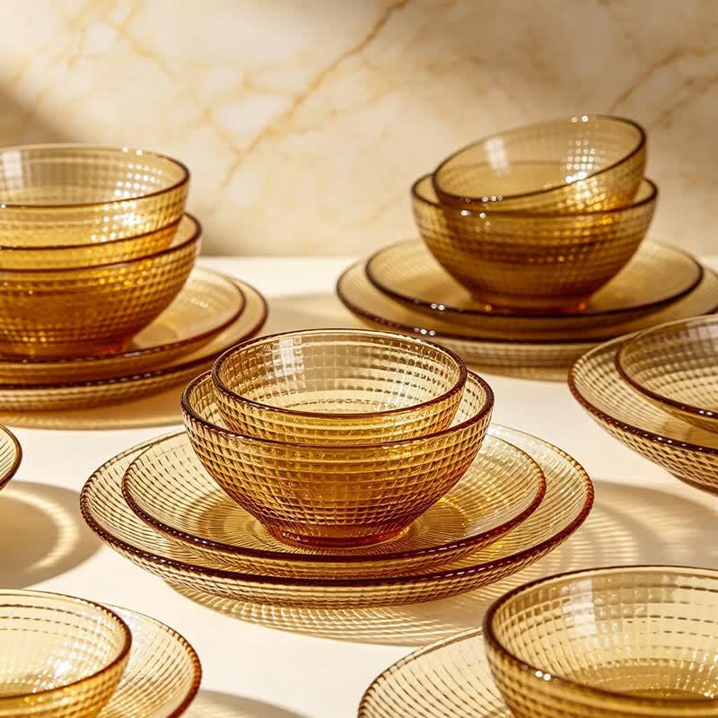 TAYOHYA Amber Galaxy 2-Piece Salad Bowl Set