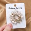 Dress Brooch Faux Pearl Rhinestone Flower Brooch, Retro Lapel Pin for Oxidation Resistant Wedding Party Bridal Shower, Women Girls Clothing