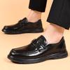 Men's Shoes 2025 Spring Round Head Horse Buckle Casual Doudou Shoes One Pedal Trend Versatile Soft Leather Business Leather Shoes