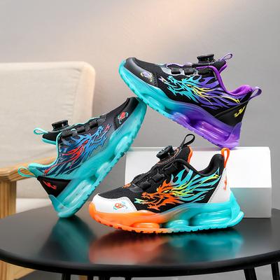 Breathable Mesh Children's Sports Shoes, Mid-to-large Kids' Rotating Buckle Non- Running Shoes