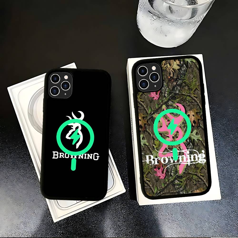 B-Browning Logo Phone Case For IPhone 13 14 15 11 12 16 17 Pro Max Plus Magsafe Magnetic Shell