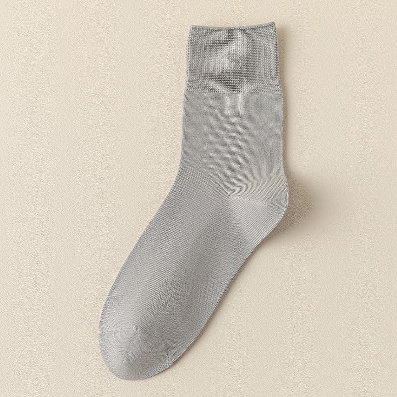 

Мужские носки из хлопка с дезодорирующим эффектом и впитыванием пота — антипиллинговые, до середины икры, свободный крой, осень/зима. One Size светло-серый