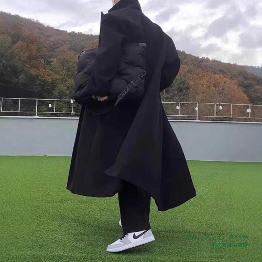 Men's Double-Breasted Wool Coat - British Korean Style, Mid-Length, Autumn/Winter Fashion