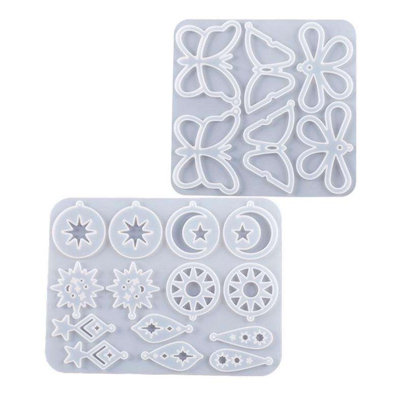 Star Resin Mold DIY Jewelry Casting Mold Resin Keychain Mold Pendant Charms Mold with Hole Unique Earrings Silicone Mold 1