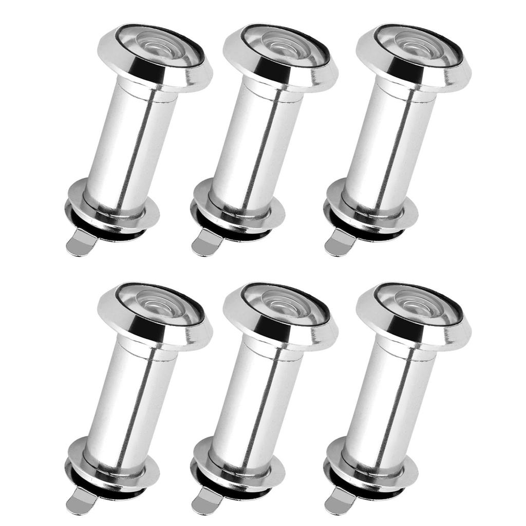 6 PEZZI Spioncino per Porta Angolo Ampio 220 Gradi Foro di Ispezione 14mm Antifurto Spioncino di Sicurezza Regolabile con Retro