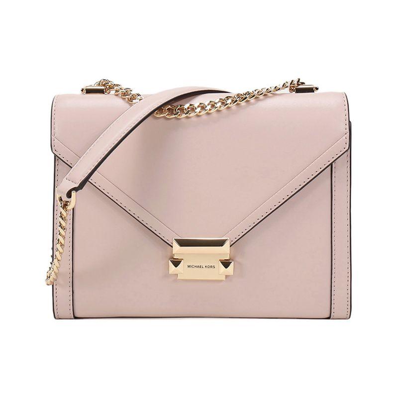 Michael Kors Mk Whitney Leather Flap Envelope Bag Women Shoulder Bag Light-Pink 30T8GXIL3L-SOFTPINK