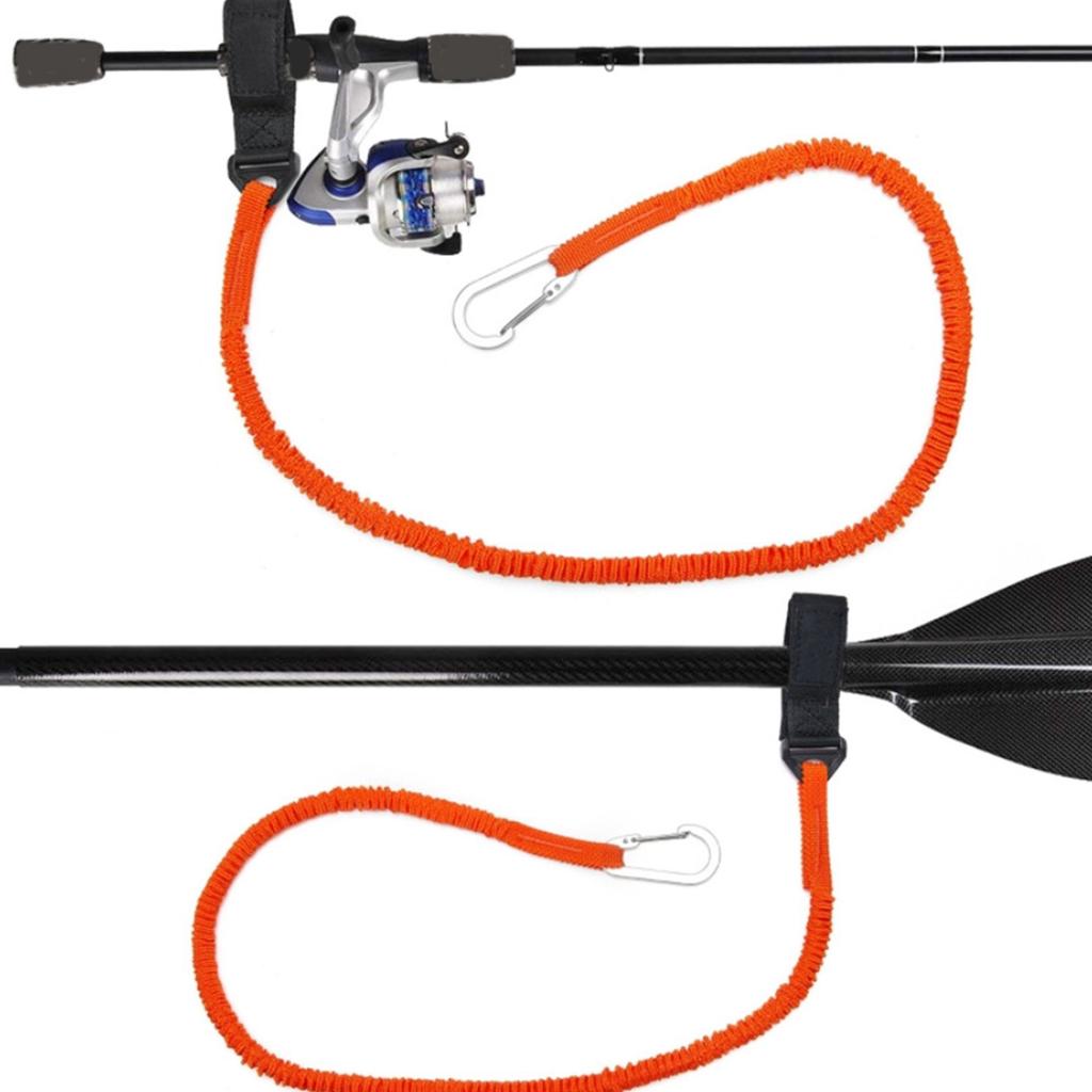 Elastic Kayak Paddle Lead Fishing Tie Rowing Rope Stretchable Coiled Lanyard Leash Prevents Lost Paddle Lanyard