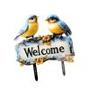 Bird Animal Theme Garden Welcome Sign Friendly PVC Ground Stake Garden Decors For Seasonal Holiday Festival Celebration