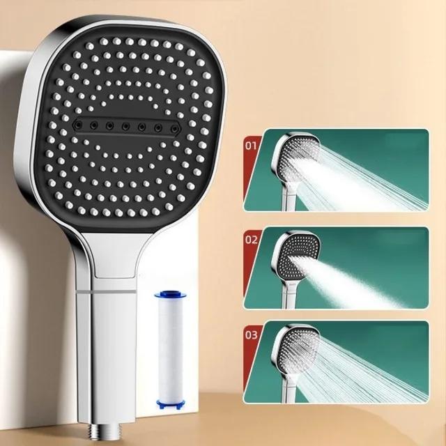 Upgraded 13CM Large Panel 3 Modes Shower Head High Pressure Water Massage Shower Head With Filter Element Bathroom Accessories