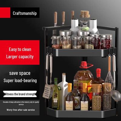 Kitchen Countertop Corner Storage Rack with Knife Holder