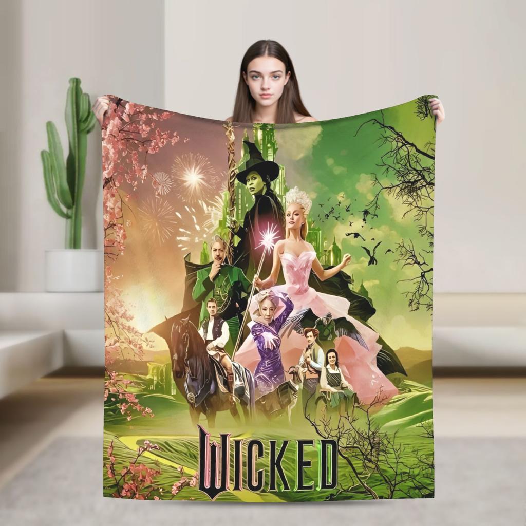 Couverture Pelucheuse Chaude Wicked 2 Film Musical Affiche Glinda Flanelle Housse Canapé-Lit Salon