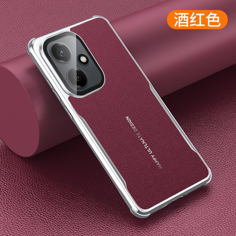 Applicable To Honor 111pro Mobile Phone Case Plain Leather Lens Holder Honor 111 All-inclusive Anti-drop New Protective Cover Tide