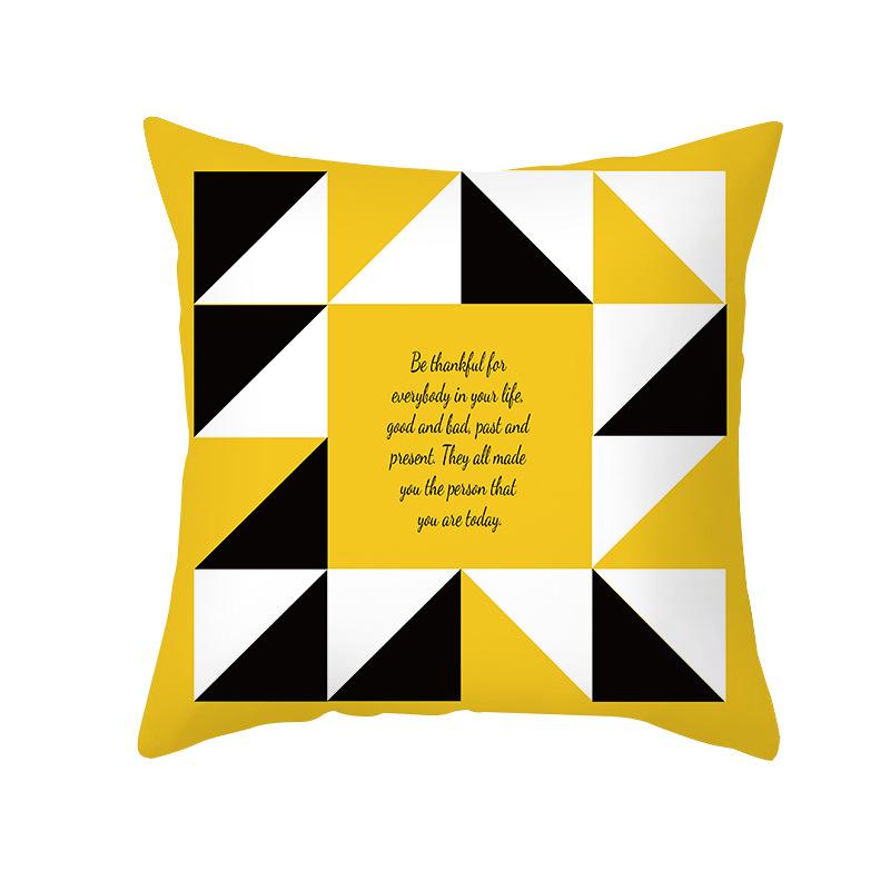 Kissenbezug im nordischen Stil, abstrakt gelb, geometrisch, kurzvelour, Zuhause, Sofa, Kissen, Kissenbezug