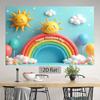 Kids Rainbow 2D Backdrop, Happy Children's Day Party Photo Background