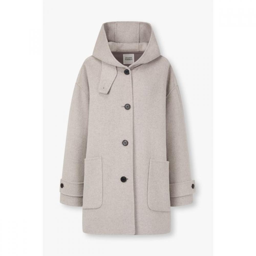 Studio Tomboy Hooded Wool Blend Half Coat 9176411981