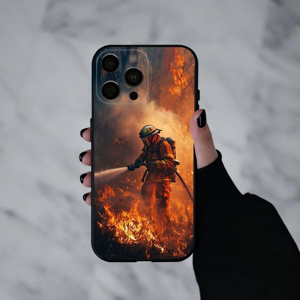Fire Disaster Firefighter   Phone Case For iPhone 17pro, 16,15,14,13,12,11 X XR Plus,Others Soft Black Cover