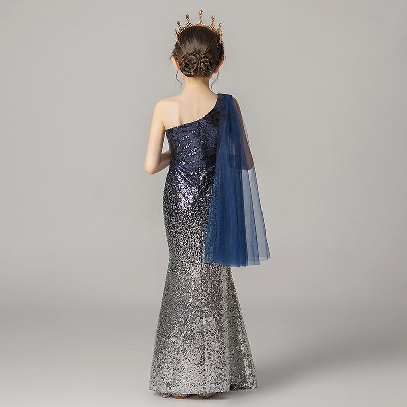 Children's Evening Dress Summer Girl Fishtail Girl Princess Dress Model Catwalk Host Piano Performance Dress