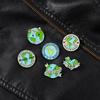 Green Circle/Heart-shaped Brooch Care for the Earth Lapel Pin Cartoon Enamel Pin