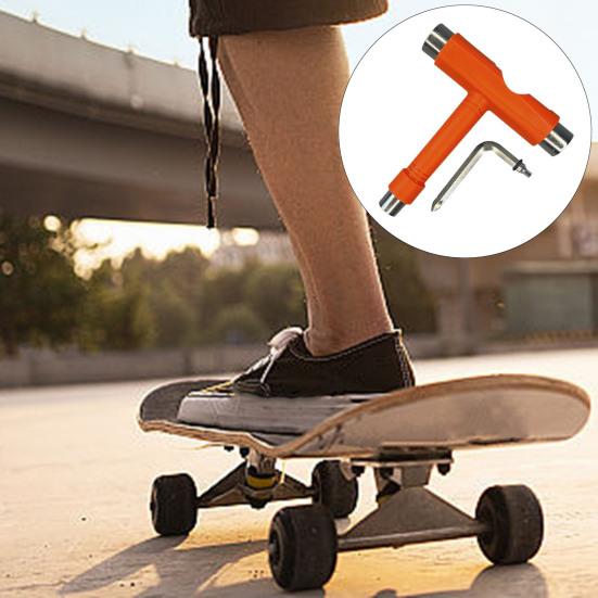 Skateboard-Schraubenschlüssel, multifunktionaler T-Typ L-Typ-Sechskantschraubendreher, robust, tragbar, für Kinder, Skate-Werkzeuge, Skateboard-Longboard-Zubehör