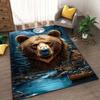 Forest Brown Bear Printed Carpet for Living Room Bedroom Bedside Bathroom Floor Mat Area Rugged Sofa Mat Home Decor for Gifts