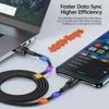 Toocki 7A USB Type C Cable For Huawei Honor 100W/66W Fast Charging Charger USB C Data Cord Cable For Poco Oneplus Samsung