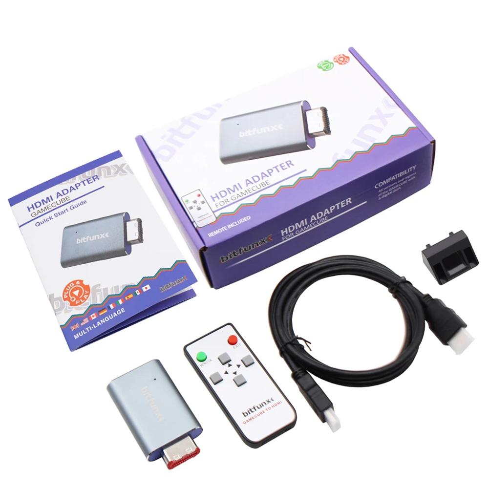 HDMI-Compatible Adapter Converter with Remote Line Doubler Digital To HDMI-Compatible Metal Converter for Gamecube NGC Console