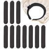 10Pc Hat Sweat Absorber Stickers Liner Bands Sweatband Visor Hat Size Reducer Caps Anti-dirty Strips Pads Tape Black/White Color
