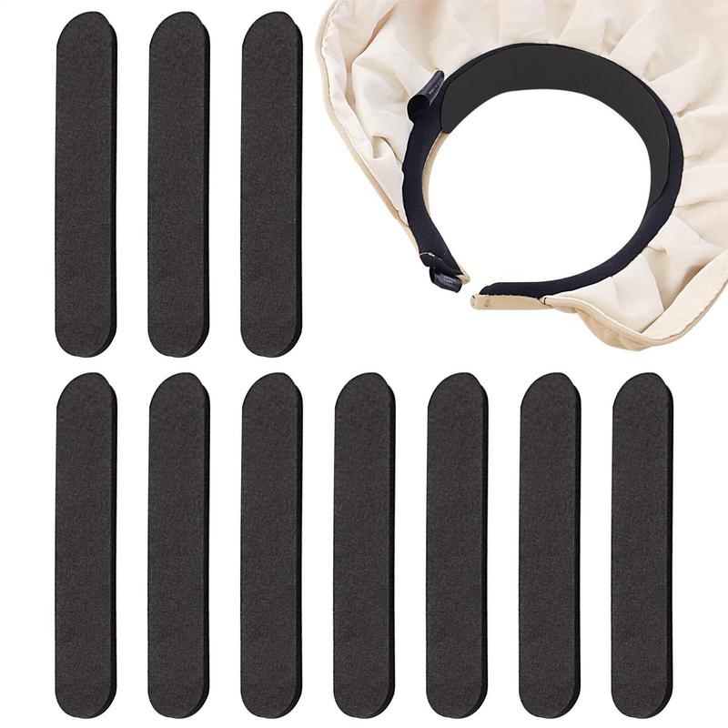 10Pc Hat Sweat Absorber Stickers Liner Bands Sweatband Visor Hat Size Reducer Caps Anti-dirty Strips Pads Tape Black/White Color