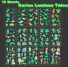 15 Sheets Carton Tatoo Kids Play Temporary Tatoo Sticker for Childrens Body Art Mermaid Sticker Glow Paste on Face Arm