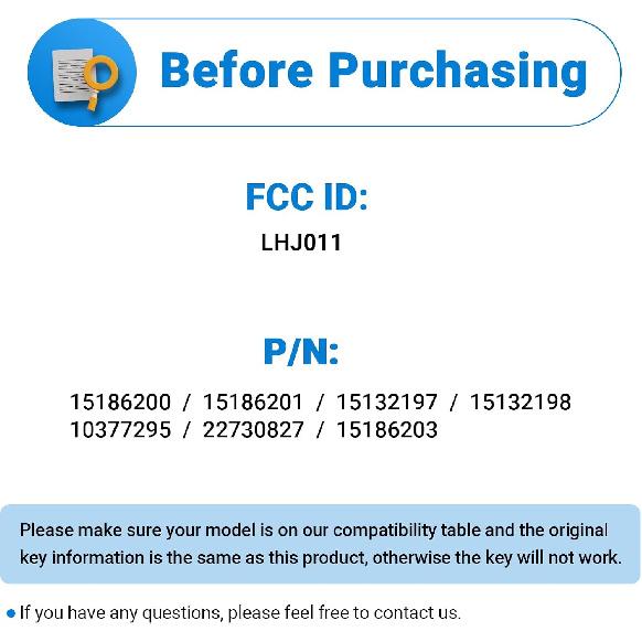 Keyless Entry Car Key Fob Replacement for 2003-2007 Chevy Chevrolet Silverado Tahoe Avalanche Equinox SSR Suburban/GMC Sierra Yukon/Cadillac