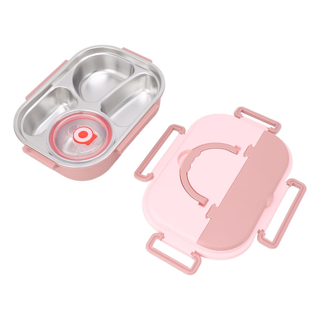 Stainless Steel Insulated Lunch Box 4 Grid Corrosion Prevention Rustproof Portable Bento Box for