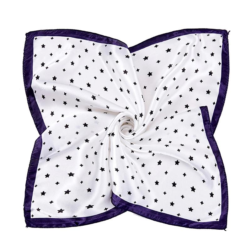 1 Peça Bandana Comissários de Bordo 50x50CM Moda Poliéster Elegante Lenços Quadrados Hijab Femininos