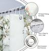 Cortina de Ducha Floral con Pájaros Vintage, Estampado de Peonías Estilo Asiático, Poliéster Impermeable Decoración de Baño
