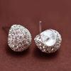 Fashion Women's Korean Style Crescent Moon Rhinestone Shining Stud Earrings
