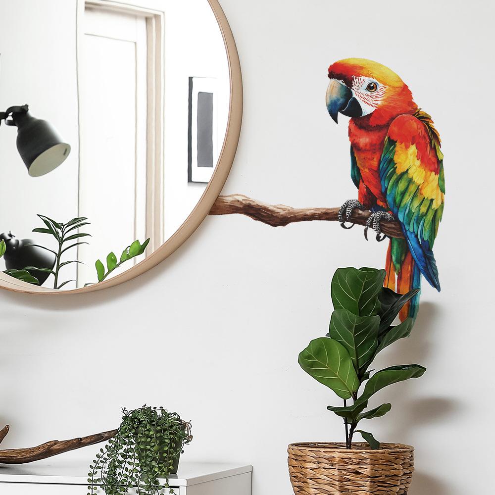 Colorful Parrot Bird Wall Stickers Room Decor Home Bedroom Wall Decals Living Room Bathroom Wall Stickers