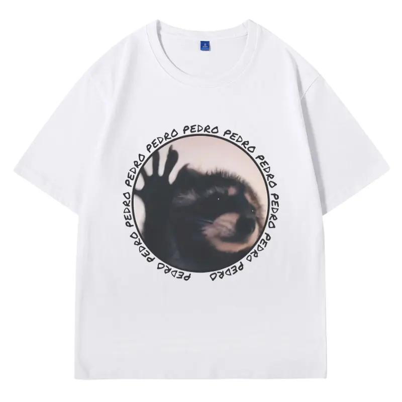 Pedro Raccoon Unisex Meme T-Shirt Stylish Vira Animal Tee Shirt Urban Wildlife Enthusiast Gift Oversized Short Sleeve Streetwear