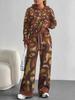 Outdoor Camouflage Style European and American Autumn/winter Casual Long-sleeve Set, Women's Hooded Sweatshirt and Long Pants Two-piece Set