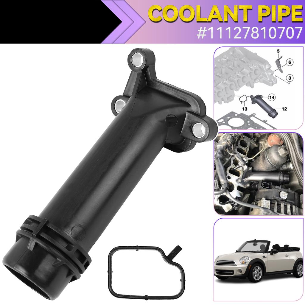 Kühlmittelstutzen Wasserrohr Schlauchrohrverbinder Passend für BMW 1 2 3 4 5 6 7er Reihe X1 X3 X4 X5 X6 Mini R55 bis R61 11127810707