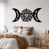 Metal Wall Art, Witch Pagan Design]  Pentagram Metal Wall Art Classic Witch Pagan Celestial Design Moon Phase Metal Wall Decor