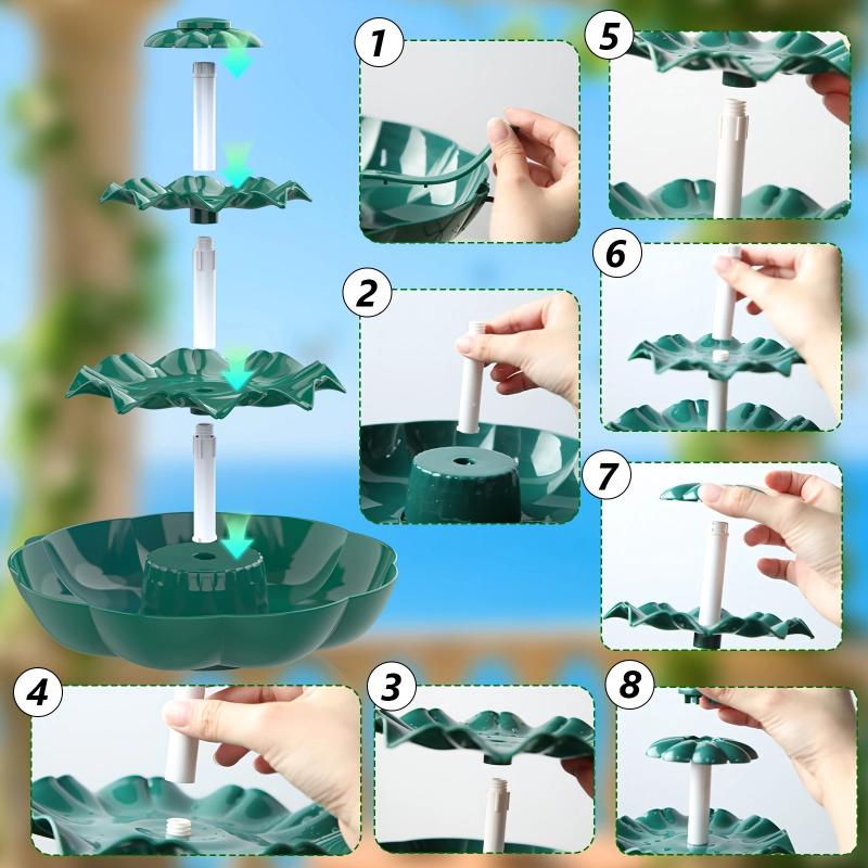 1pc Solar Fountain Pump,Three-Layer Solar Bird Bath Fountain,Detachable Fountain,Used For Outdoor Garden Villa Pond Decoration