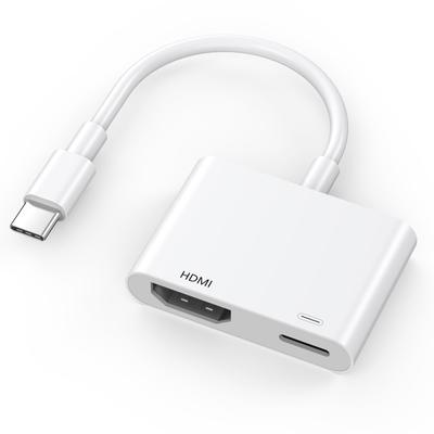 IPhone 16'yı bir to HDMI Adaptörü ile Bağlamak için to HDMI Adaptörü 100W Hızlı Şarj ile iPhone Pro Pro Max'i bir HDTV Projektör Monitör USB-C'ye Bağlamak