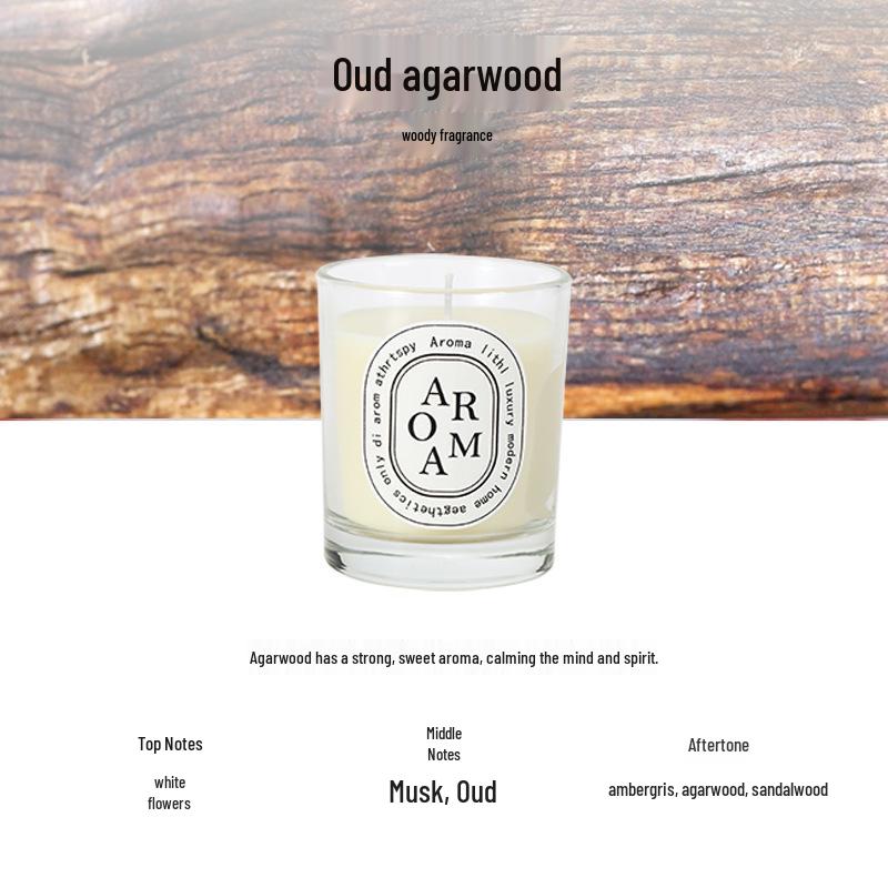 Transparent European Style Soy Wax Candle with Plant Essential Oils - Smokeless Home Aroma Gift