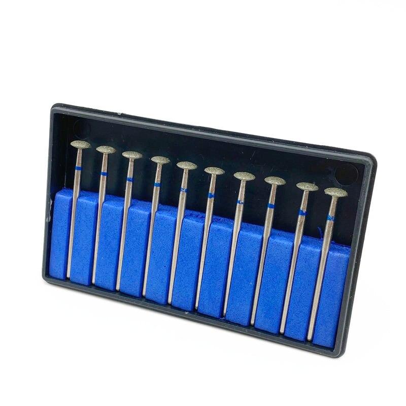 10pcs/set Dental Part Electroplated Diamond Point Polisher Dental HP Diamond Burs HP Rotary Bur Set Dental Lab Nail Drill Bits