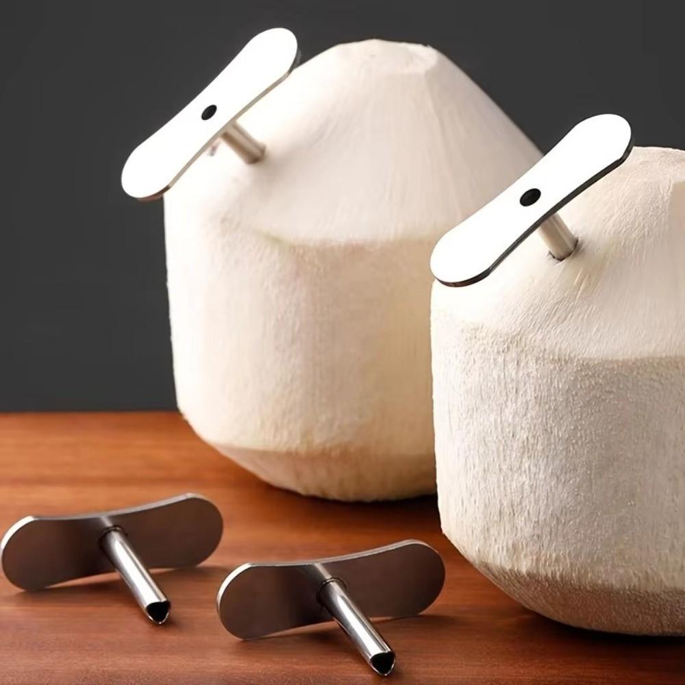 2PCS Stainless Steel Coconut Opener Professional Coconut Shell Remover Coconut Hole Maker Kitchen