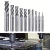 4 Flute Spiral End Mill Set 2-12mm High-Speed Steel CNC Lathe Cutter Bits Straight Shank Precision Drill Kit for Machinists