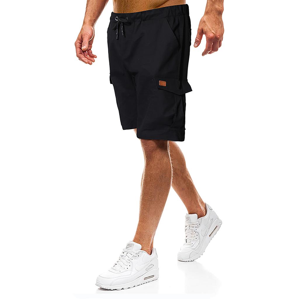Męskie letnie na co dzień na zewnątrz Casual Patchworkowe kieszenie Kombinezony Sportowe oprzyrządowanie Spodenki Spodnie