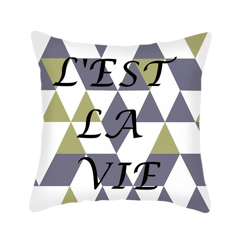 Ins Nordic Style Short Plush Linen Pillowcase Single-sided Printed Cushion Cover Pillowcase