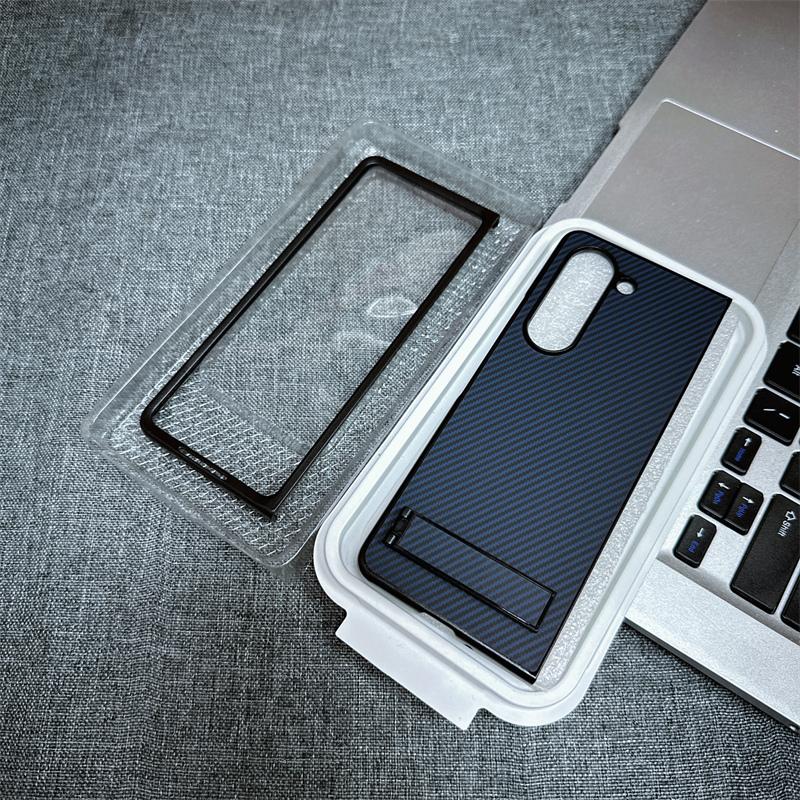 For Samsung Galaxy Z Fold 7 Case Hard Stand Carbon Fiber Magnetic Wireless Charging Protect Back Cover For Samsung Z Fold7 6 5 4